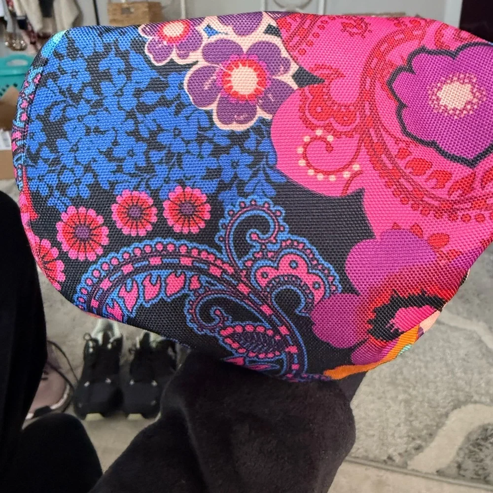 Vera Bradley Vibrant Floral Cosmetic Bag - Pink and Blue